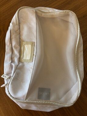 Calpak Light Beige Marble Print Mesh Travel Packing Cube